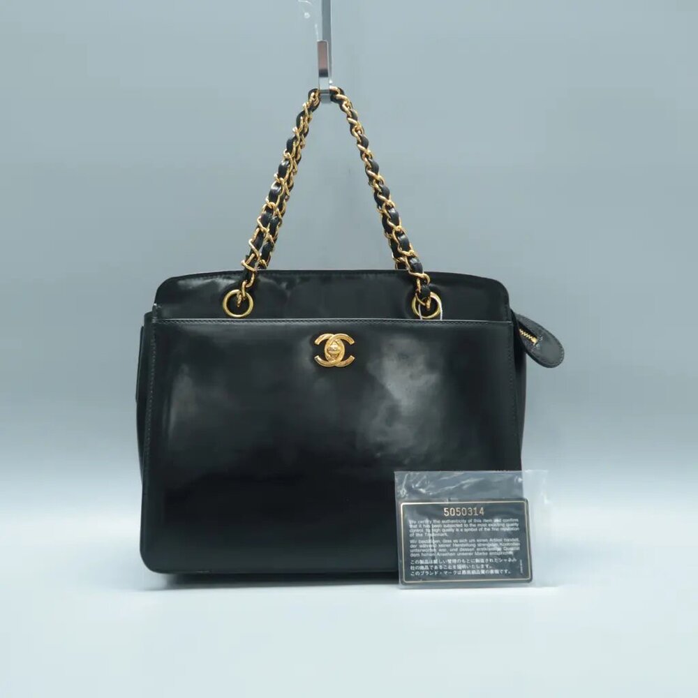 100% Authentic CHANEL  Black Leather Satchel 922-113024 - Picture 2 of 12
